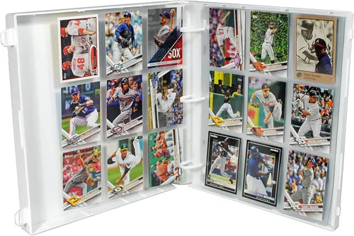 Vista 6 de UniKeep Carpeta de colección de tarjetas coleccionables con temática de béisbol con páginas de tarjetas intercambiables. La carpeta/estuche está