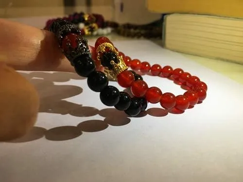 Vista 3 de LIDU Pulsera de amor de tamaño King y Queen Teir Friendship de 0315in Cristal Piedras semipreciosas