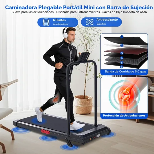 Vista 8 de Caminadoras portátiles para el hogar con barra de mango e