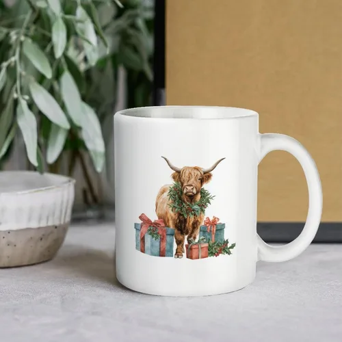 Vista 6 de Coffee Cups Ceramic Highland Cow Mug Mothers Day Gifts For Mom Highland Cow Gifts Personalized Gifts for Birthday Mother's Day Christmas
