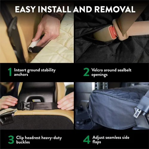 Vista 5 de Plush Paws Products Funda de asiento trasero convertible de terciopelo Costuras duraderas de diamante Funda de asiento trasero lavable e Carbón