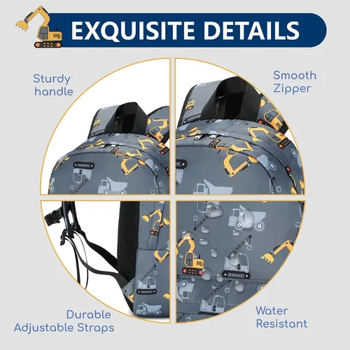 Vista 22 de CAMTOP - Conjunto de mochila y lonchera con estampados divertidos para niños de preescolar y primaria), Y0058-2