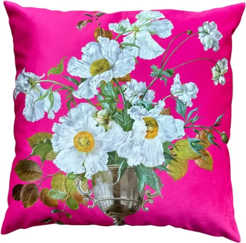 Vista 25 de Funda de cojín floral ligera de lujo, 18 x 18 pulgadas, pintura al óleo retro victoriana de doble cara, fondo negro, flor vibrante, funda de cojín
