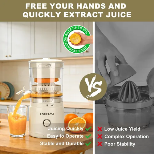 Vista 4 de Exprimidor eléctrico de cítricos, exprimidor naranja recargable del Juicer con USB-C