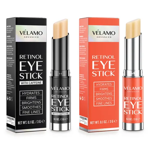 Vista 13 de VELAMO ADVANCED Retinol Eye Stick: bálsamo renovador y reafirmante debajo de los ojos para ojeras, hinchazón, líneas finas y arrugas, esenciales