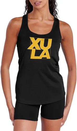Vista 136 de Camiseta deportiva sin mangas oficial de NCAA Collegiate para mujer, con espalda cruzada, colección con logotipo primario