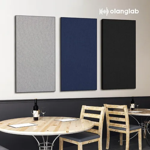 Vista 6 de Olanglab Paneles Acústicos Absorbentes de Sonido para Pared, Paquete de 2, Paneles de Amortiguación de Sonido de Fibra de Vidrio de 2'' 24''x48