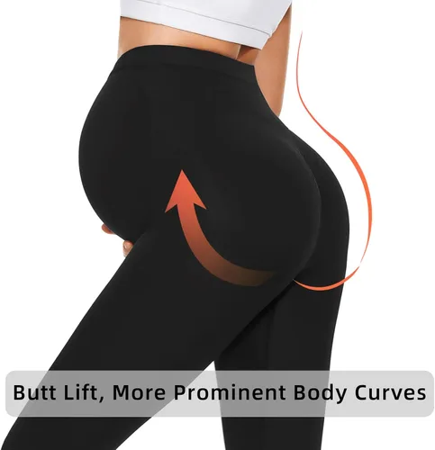 Vista 3 de Maternity Capri Leggings Over The Belly Butt Lift -Soft Non-See-Through Workout Pregnancy Pants for Women