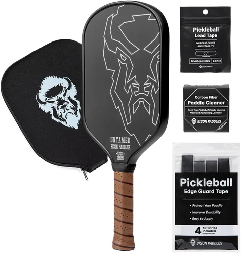 Vista 8 de Bison Paddles: Thermoformed Carbon Fiber Pickleball Paddle - Professional Grade Construction for Maximum Spin and Power Paddle Tuning Kit Included