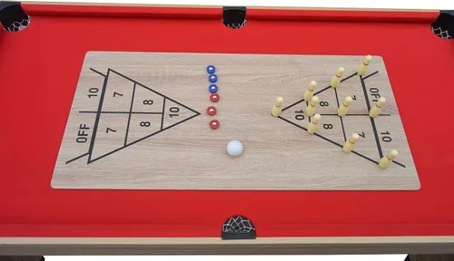 Vista 26 de Hathaway Madison - Mesa multijuego 6 en 1 de 54 pulgadas, ideal para salas de juegos familiares, incluye billar, futbolín, hockey deslizante, tenis