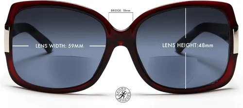 Vista 3 de SAMBA SHADES Lentes de sol bifocales integrados para lectura Jackie O Fashion Reader