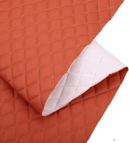 Vista 13 de Tela de espuma acolchada de vinilo, hilo multipatrón, material de piel sintética, tapicería para muebles, cabeceros de muebles, tela interior Negro