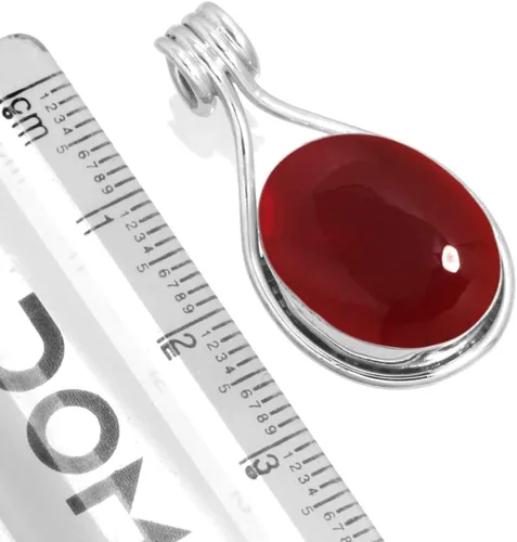 Vista 2 de JEWELOPORIUM Colgante de plata de ley 925 hecho a mano para mujer, 12 x 16 pulgadas, con piedras preciosas ovaladas, joyería de plata para regalo