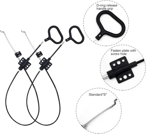 Vista 5 de Nonley Cables reclinables para sofá, paquete de 2 cables de liberación de sofá, piezas de repuesto para sillón reclinable, anillo D, asa de tirar