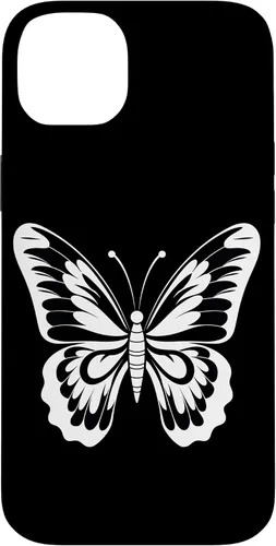 Vista 15 de Funda gráfica de mariposa blanca y negra para iPhone 16