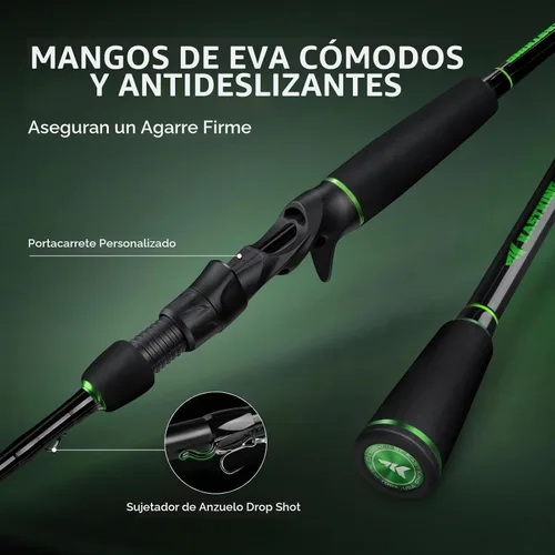Vista 11 de KastKing Zephyr Dual-Tip Baitcaster & Spinning Fishing Rod and Reel Combo Negro