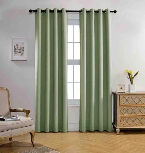 Vista 40 de Miuco paneles de cortina de oscurecimiento con arandelas, cortinas opacas con textura para salón, juego de 2