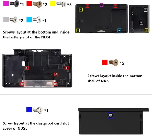 Vista 8 de eXtremeRate Carcasa completa de repuesto transparente para Nintendo DS Lite, funda de consola de mano personalizada con botones, lente de pantalla