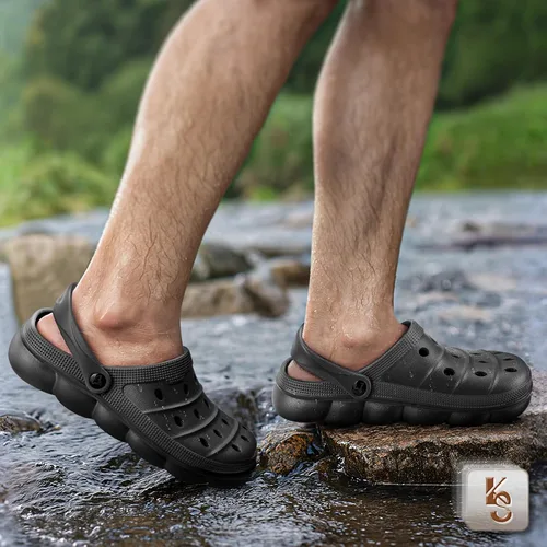 Vista 6 de KEMISANT Zuecos para hombre, unisex, sin cordones, para jardín, zapatos limpiadores, zapatos de trabajo en casa, acolchados, de apoyo