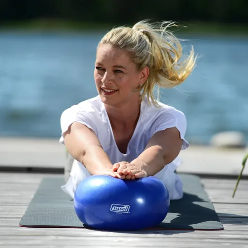 Vista 7 de SISSEL Pilates Soft Ball Gray 8.5 in Phthalate- & Latex-Free PVC for Deep Relaxation & Muscle Strengthening 340 lbs Capacity Includes