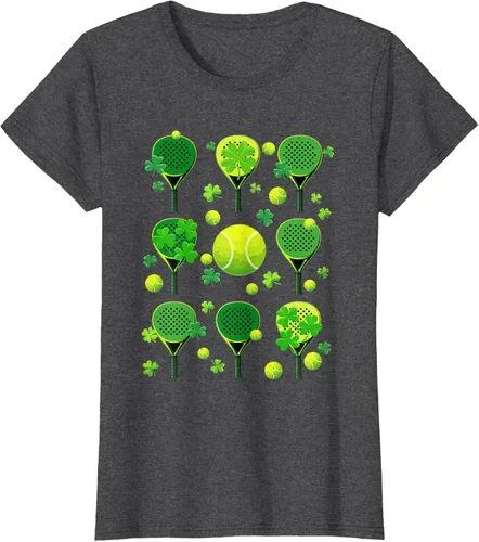 Vista 4 de St Patricks Day Padel Tennis Shamrock Paddle Irish Pride T-Shirt