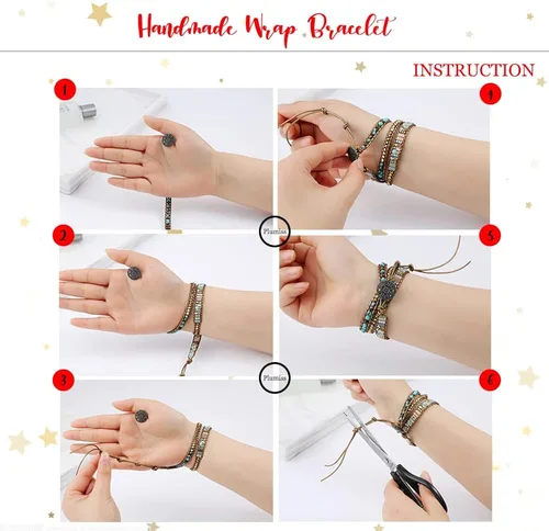 Vista 6 de Plumiss Colección de pulseras de cuentas curativas de piedra natural boho para mujer