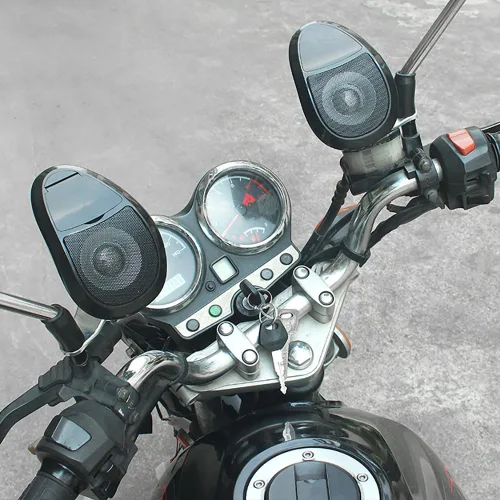 Vista 4 de MACHSWON Altavoz impermeable Reproductor de audio de música para motocicleta ATV Altavoz negro impermeable Reproductor de música Sistema de sonido