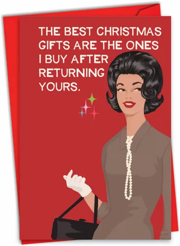 Vista 14 de NobleWorks - Divertida tarjeta navideña para adultos para mujeres - Tarjeta de felicitación festiva con humor directo, tarjeta de felicitación