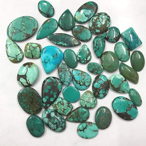 Vista 2 de Piedras preciosas auténticas de turquesa tibetana de 100 quilates al por mayor lote de cabujones para hacer joyas piedras preciosas sueltas gemas
