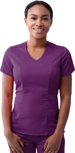 Vista 27 de Adar Pro Scrubs para mujer - Moderno cuello en V Manzana