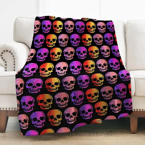 Vista 16 de Levens Manta de murciélago de Halloween, manta gótica de murciélago con diseño de gato negro, regalos para adultos, niños y mujeres, con temática