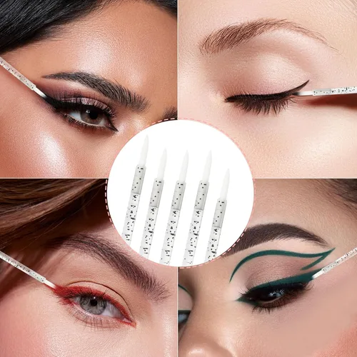Vista 5 de Disposable Eyeliner Brush Applicator Cosmetic Eye Wand Eyeliner Makeup Tool (black-100pcs)