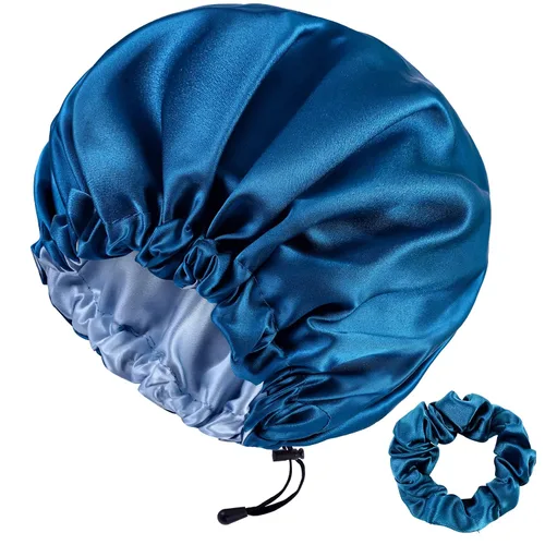 Vista 13 de RedJoe 22 Momme - Gorro de seda de morera 100 % para dormir, gorro de dormir ajustable de seda para mujeres y hombres, para el cuidado del cabello