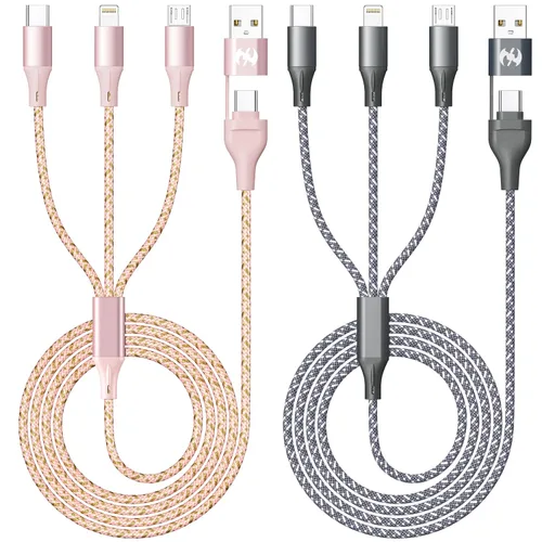 Vista 9 de Cable de carga múltiple para cargador de Apple Watch de 6 pies, cable de carga 3 en 1, USB A/C a Lightning tipo C, cable USB C, cable de cargador