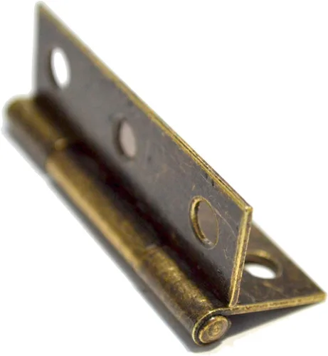 Vista 5 de 10 bisagras de bronce plegables de latón vintage con tornillos para puertas, ventanas, muebles, armarios, armarios, cajas de madera