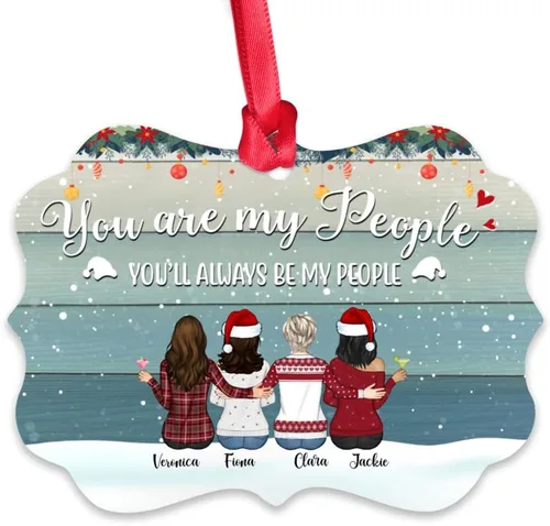 Vista 9 de Gossby Adorno personalizado para mejor amiga, regalo de Navidad personalizado con diseño, nombre, regalo de Navidad para mujeres, hermana del alma