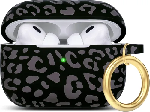 Vista 82 de Compatible con funda AirPods Pro 2019, Gawnock Funda de silicona suave y flexible para funda AirPods Pro para mujeres y niñas con llavero (Caqui)