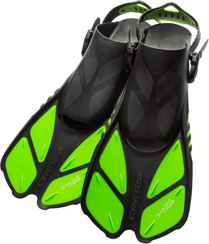 Vista 2 de Cressi Juego de snorkel para adultos (máscara, esnórquel, aletas ajustables) ideal para viajes, equipo ligero y colorido Bonete Set