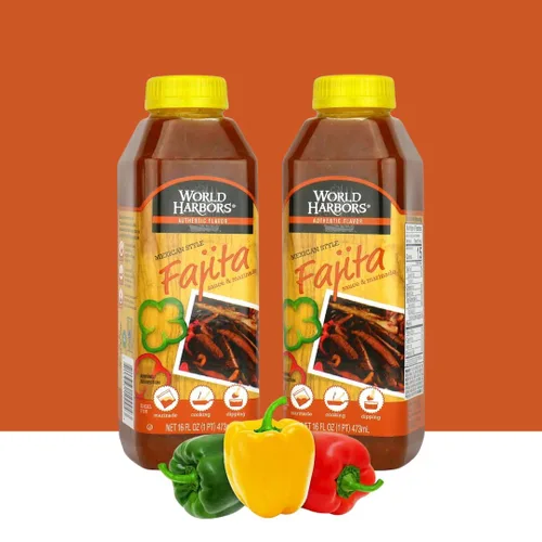 Vista 2 de World Harbors Marinada de fajita de estilo mexicano Puros Sabores Mexicanos Perfecto para carne de fajita, pollo fajita y verduras de fajita. El