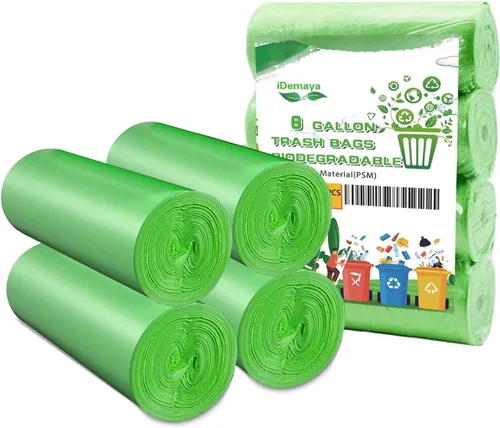 Vista 7 de Bolsas de basura pequeñas, bolsas de basura biodegradables extragruesas de 2.6 galones, bolsas de basura degradables y reciclables para cocina