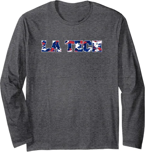 Vista 4 de Louisiana Tech Bulldogs - Camiseta de manga larga con diseño de camuflaje, Negro