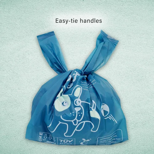 Vista 5 de Home Bolsas compostables para excrementos de perro con asas, bolsas extragruesas a prueba de fugas, sin perfume y ecológicas, 9 x 13 pulgadas
