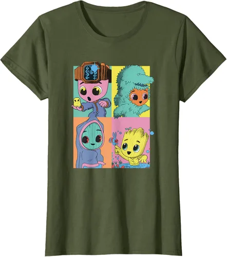 Vista 24 de Marvel I Am Groot Pop Art Costumes Box Up Camiseta, Negro