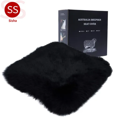 Vista 2 de Calor Invernal: Funda Universal de Asiento de Piel de Oveja - Lana Natural, para Autos, Camiones, SUV y Furgonetas - Acompañante de Conducción