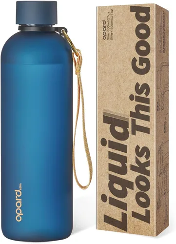 Vista 24 de Opard Botella de agua delgada de 27 onzas, botella de agua de plástico apta para lavavajillas, sin BPA, parte superior con rosca a prueba de fugas