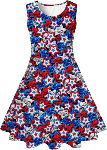 Vista 16 de BFUSTYLE - Vestido de verano sin mangas con estampado floral para niñas de 4 a 15 años Regreso a la escuela 01