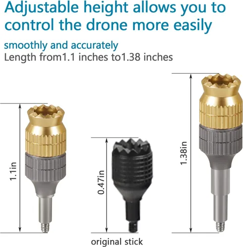 Vista 3 de Hanatora Joystick de extensión para DJI FPV Control remoto 3 2, Neo, Avata 2, RC Pro, extensor de control de metal, palillos de pulgar largos