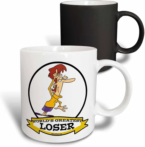 Vista 14 de 3dRose Taza de café, tamaño – 15 oz – Funny Worlds Greatest Loser Lady Cartoon Worlds Greatest Cartoons – divertido regalo de taza de café