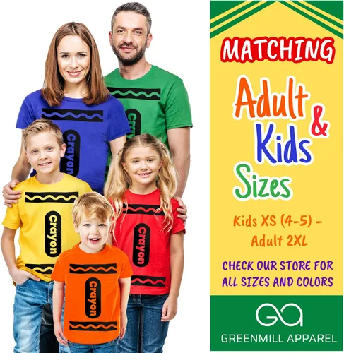 Vista 3 de Camiseta de crayón para niños, disfraz de Halloween para niños y niñas, idea de grupo, camiseta unisex XS-XL
