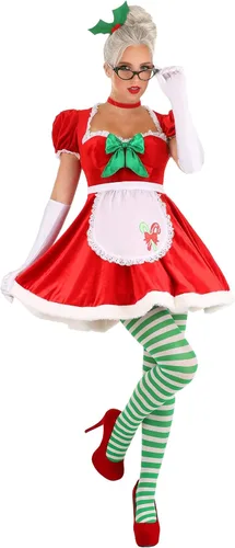 Vista 2 de Disfraz de señora Claus para mujer